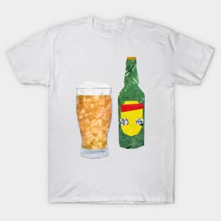 Bottle of beer and pint glass T-Shirt